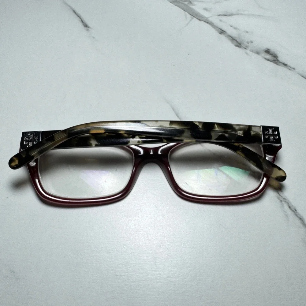 Tory Burch TY 2049 1361 Burgundy Tortoise Rectangular Eyeglass Frames 51-17-135